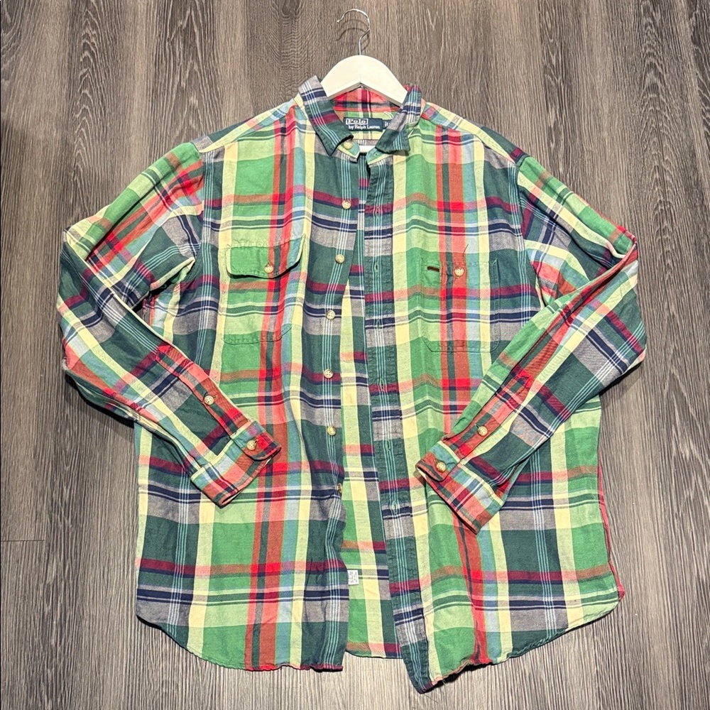 Ralph Lauren Vintage 90s Multicolor Plaid Casual Shirt